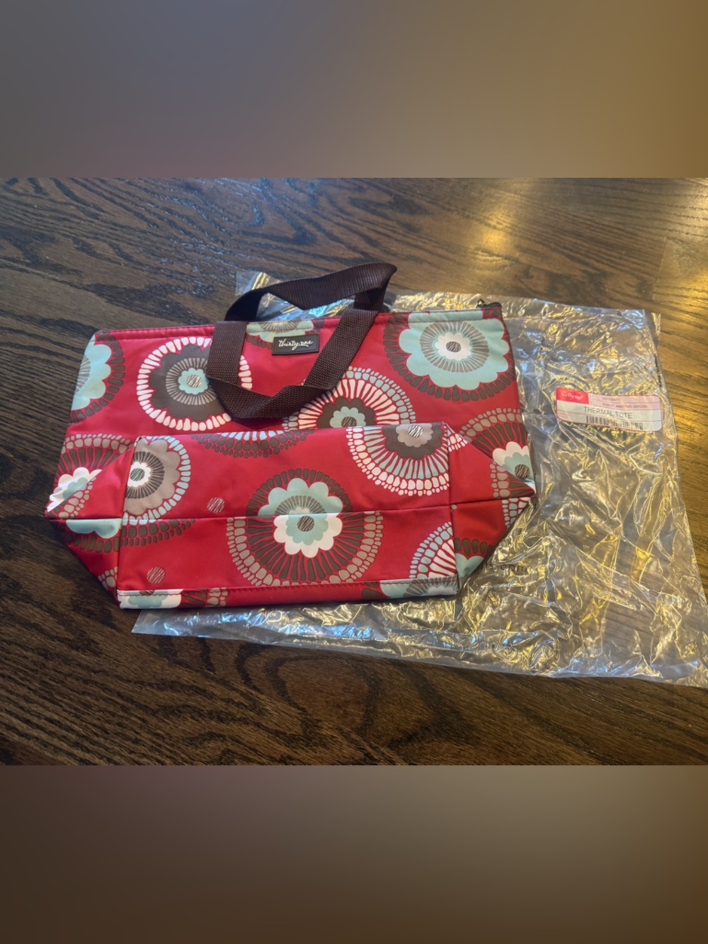 thirty-one Red Floral Insulated Tote